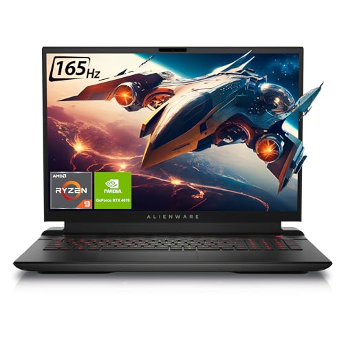 M18 Gaming Laptop, AMD Ryzen 9 7845HX, 32 GB DDR5 RAM, 2 TB SSD, NVIDIA GeForce RTX 4070, 18 FHD+ Display, Backlit Keyboard, Windows 11 Pro, Dark Metallic Moon U94374