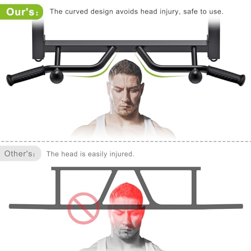 32" Ceiling Mounted Heavy Duty Pull Up Bar with Punching Bag Hanger and Resistance Bands Q7884