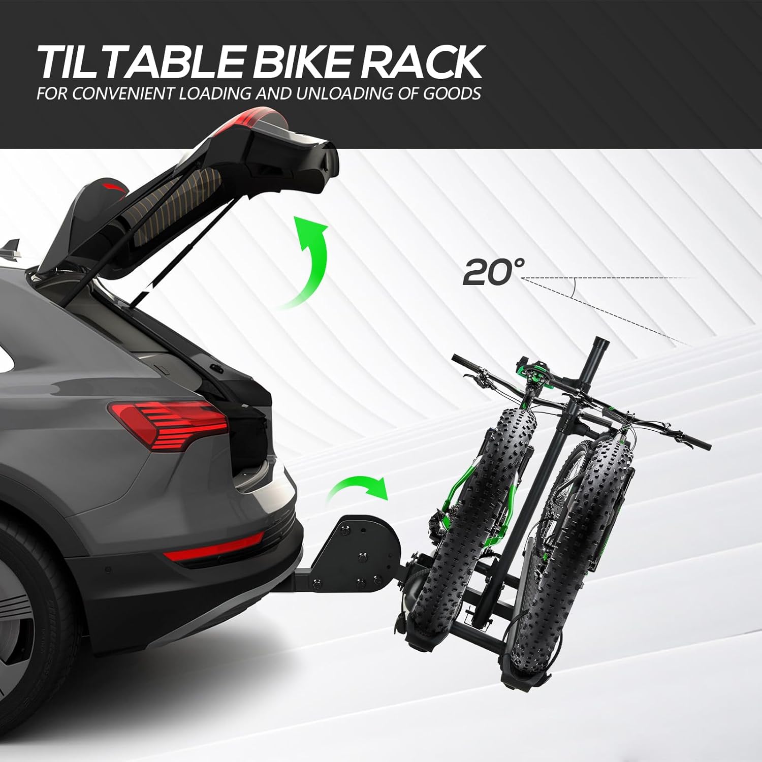 2" Hitch Bike Rack with Ramp for Fat Tire T3777