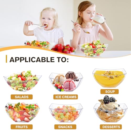 25 Pack 8 oz Clear Plastic Serving Bowls C858