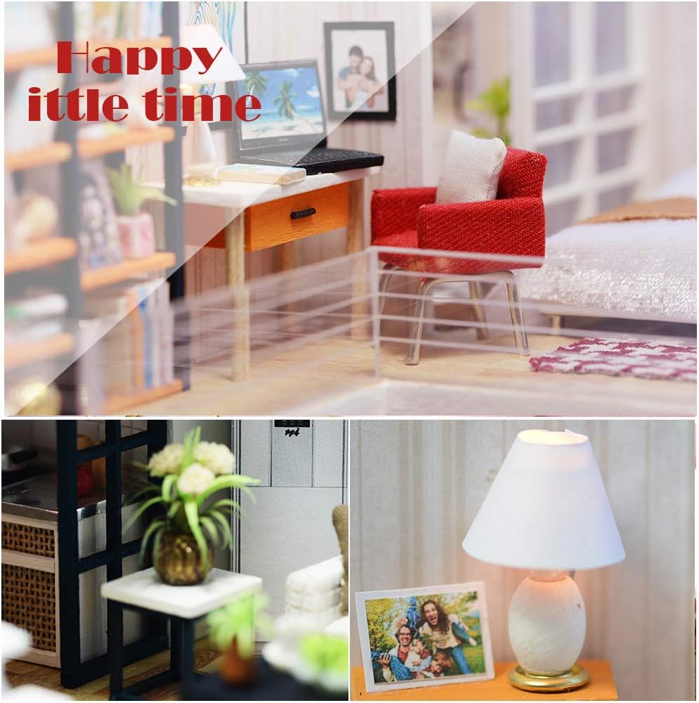 Dollhouse Miniature with Furniture, DIY Dollhouse Kit M1760