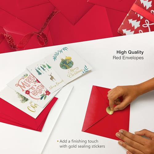 30 Unique Christmas Cards with Envelopes 4x6 and Gold Sealing Stickers Boxed Greeting Cards Set M330831