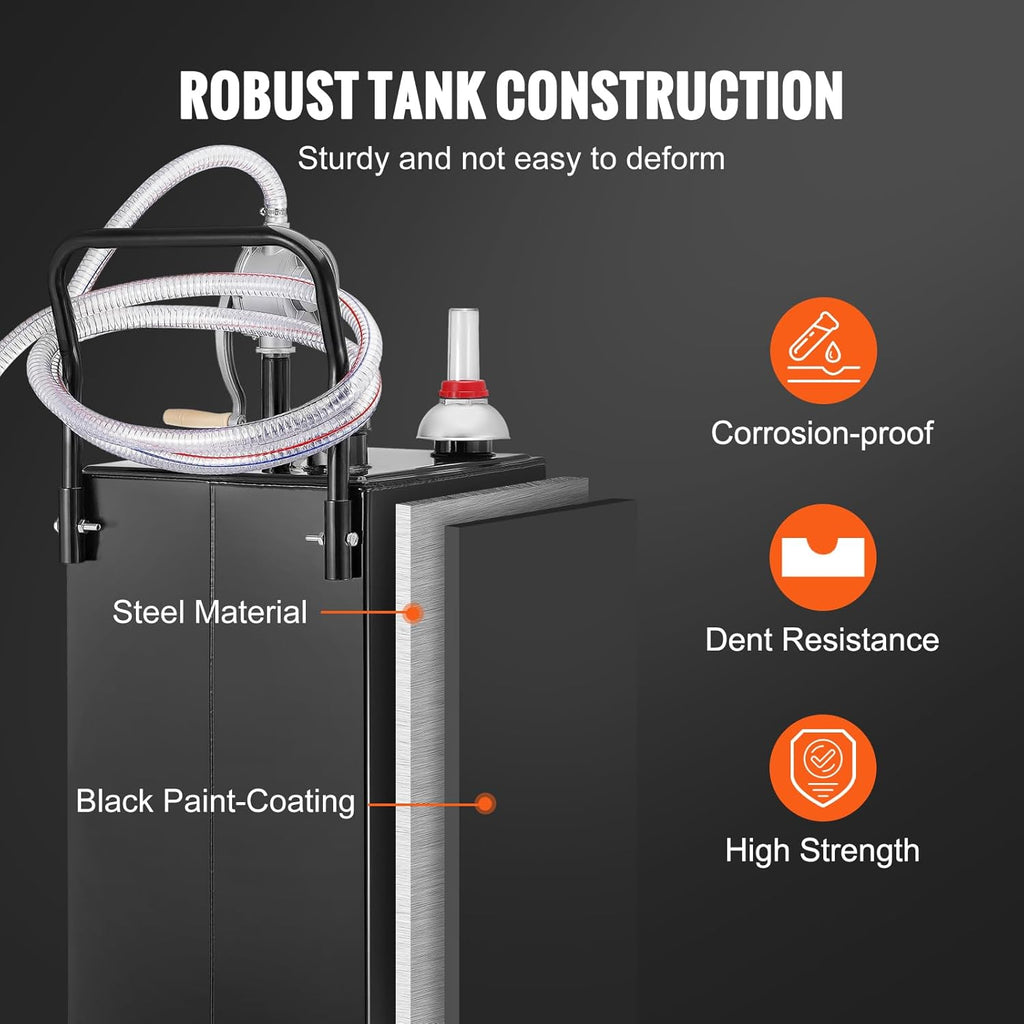 Black 30 Gallon Portable Fuel Caddy with Manual Transfer Pump Z707358