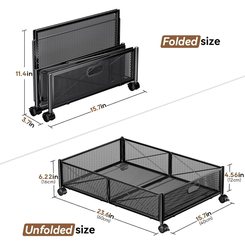 Under Bed Storage Containers with Wheels Metal Storage Containers -2PCK D8550