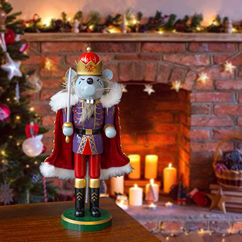 3 Set Christmas Nutcrackers Figures, 7 Inch Handmade Wooden Nutcracker Decorations V8366