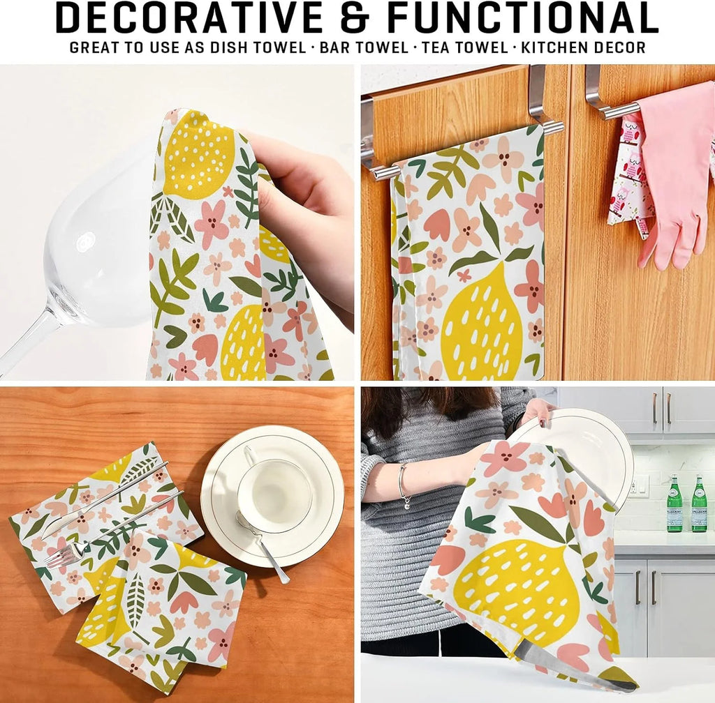 Set of 6 Microfiber Polyester Kitchen Dish Towels 28"x18" R465