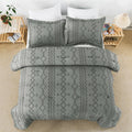 3PCS Tufted Comforter Twin Dark Grey X9983