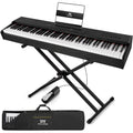 Black 88-Key Digital Piano Weighted Keyboard Hammer Action with Stand N854956
