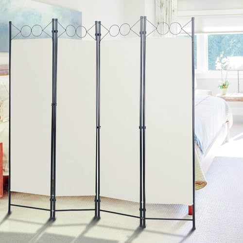 Blue 4 Panel 6FT Room Divider with Steel Frame L32420