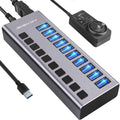 10 Ports 48W USB 3.0 Data Hub with Individual On/Off Switches and 12V/4A Power Adapter N4035