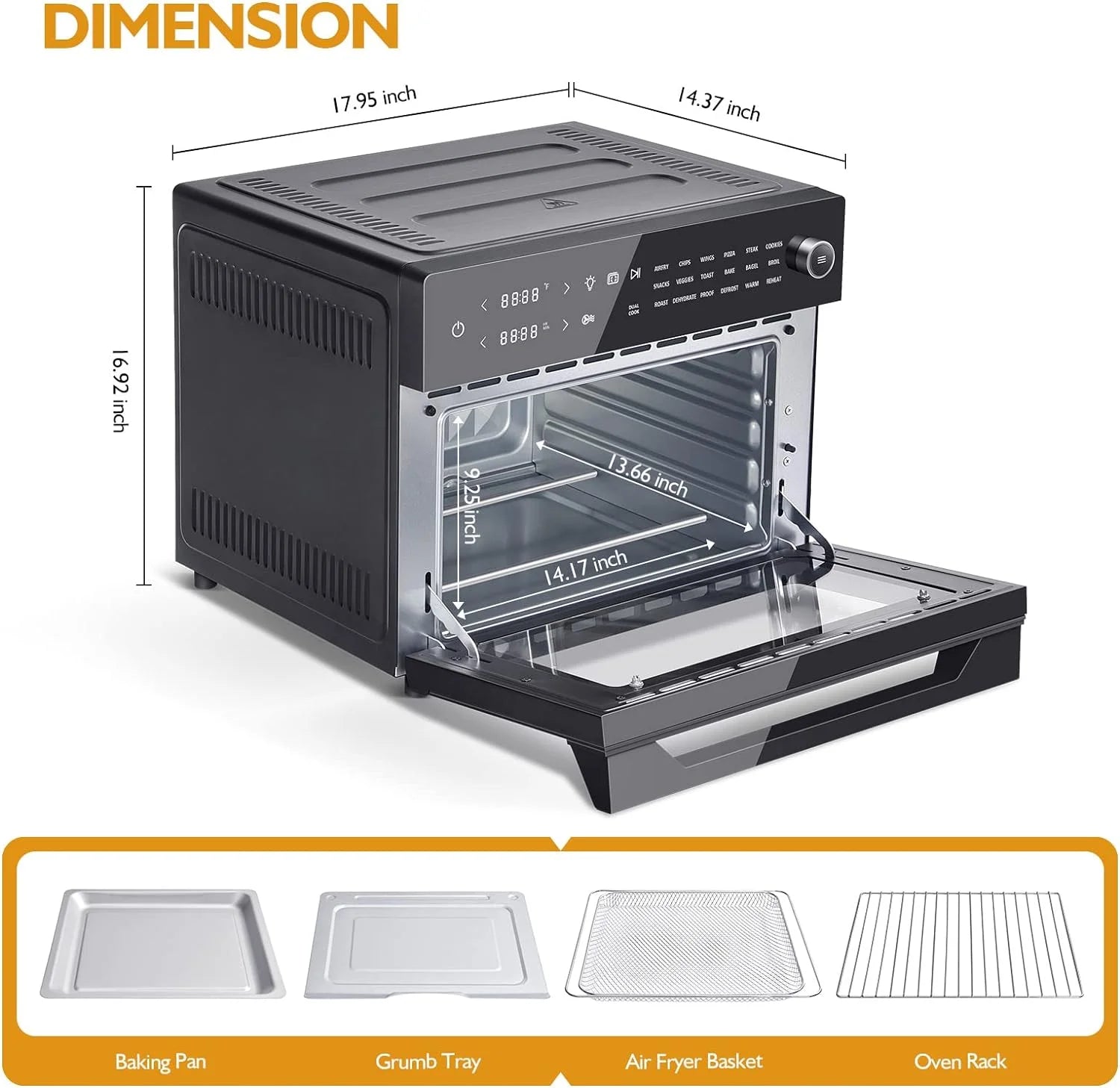 32QT 30L Large Countertop Convection Toaster Oven G19814