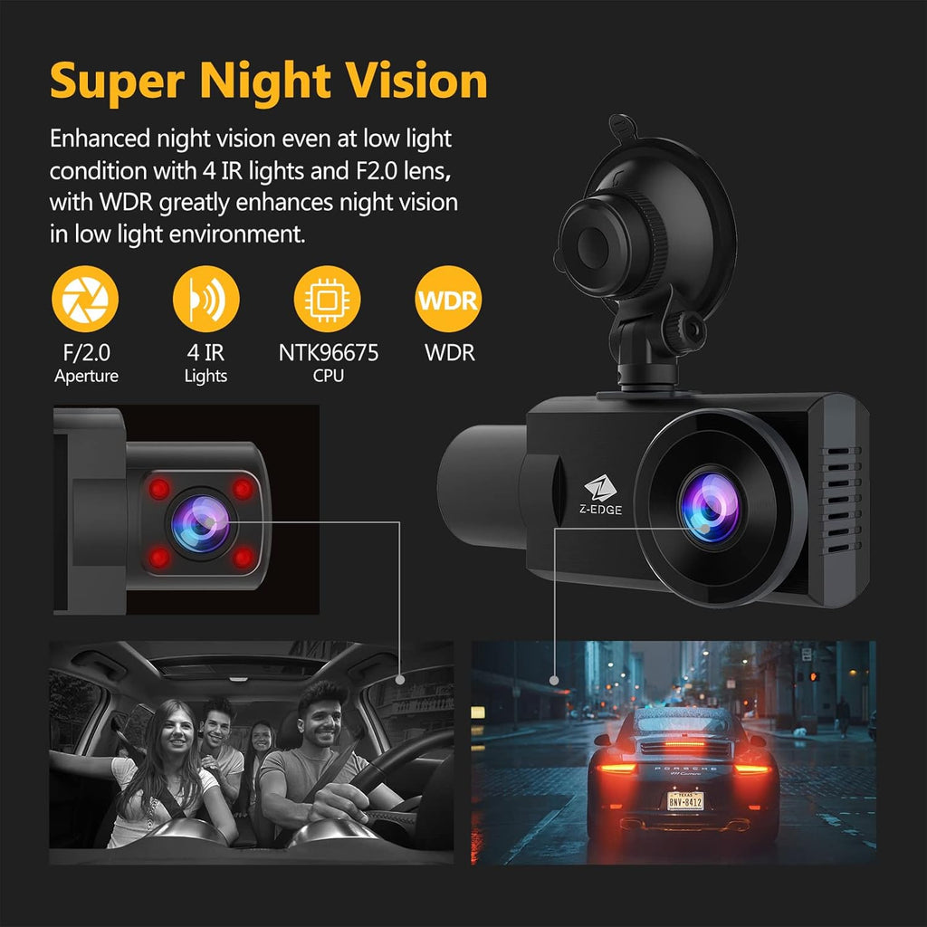 2K+1080P Dual Dash Cam with IR Night Vision W915
