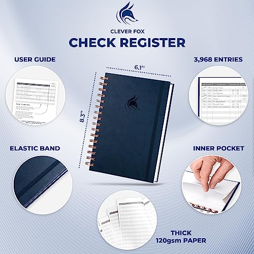 Black Spiral Hardcover Check Register P2572