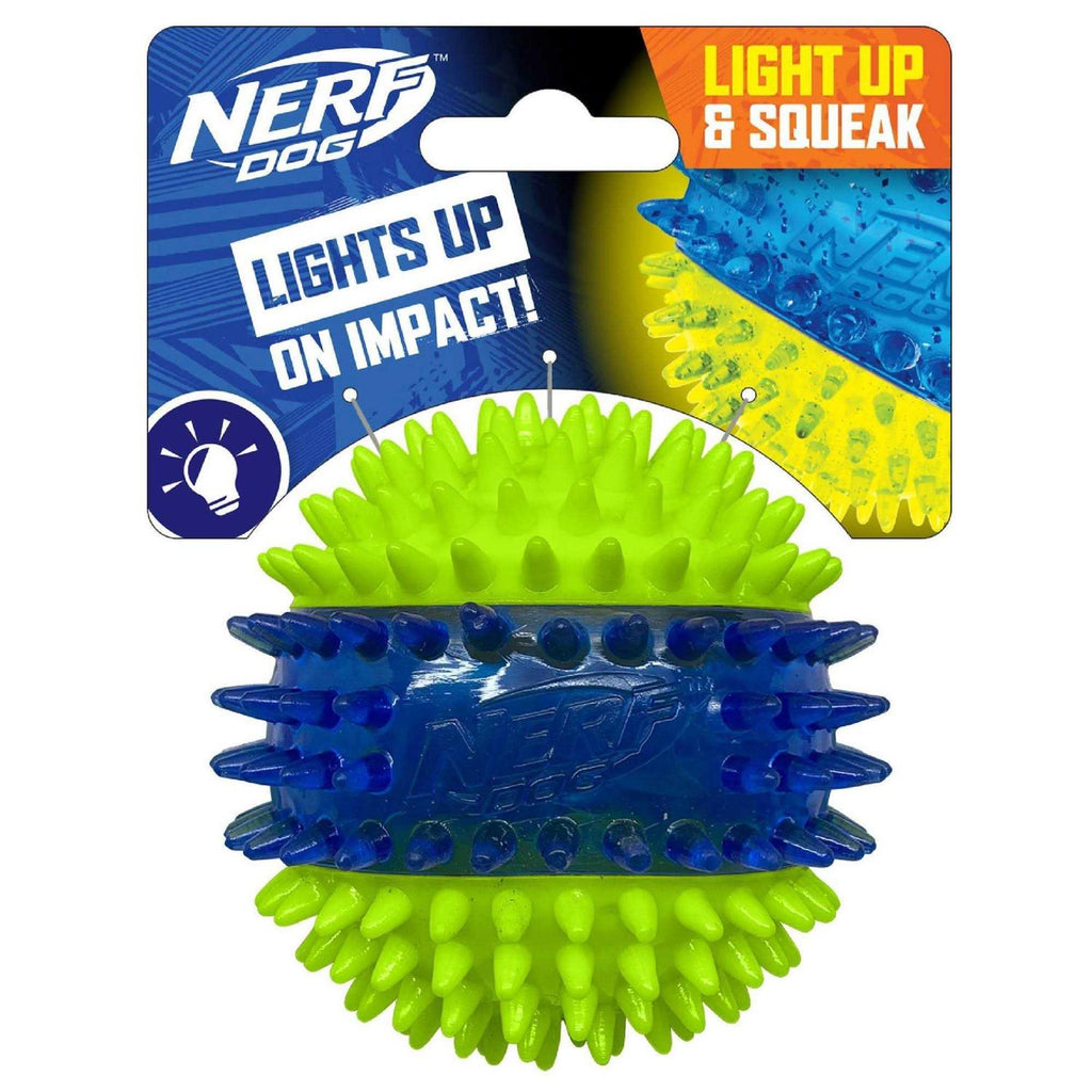 Translucent TPR 3-Part Spike LED & Squeak Ball Dog Toy Q560