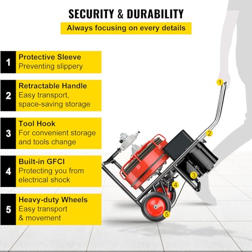 Drain Cleaner Machine with Foldable Handle S203703