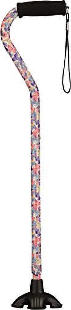 Walking Cane with All Terrain Rubber Quad Tip Base and Carrying Strap X446681