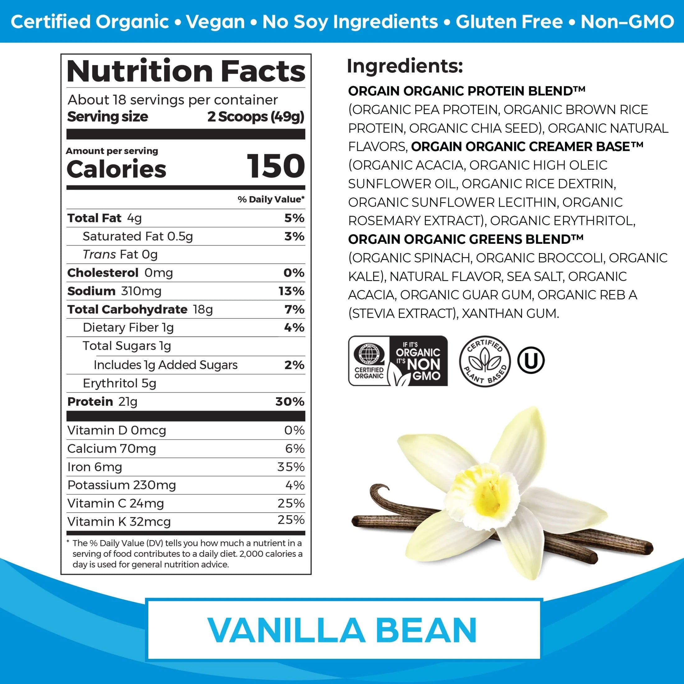 Vanilla 21g Protein & Greens Powder L8860