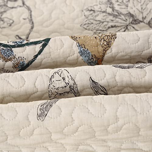 3 Piece Queen Cotton Quilt Set with Pillowcases O370933