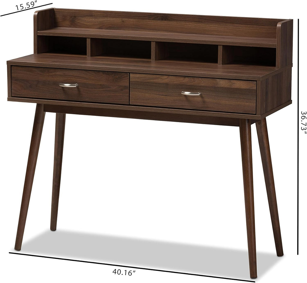 Walnut Brown 2-Drawer Desk D794260