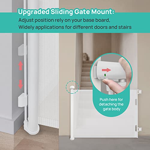 Retractable Baby Gate, 34”, Extends up to 55” Extra Wide Mesh Gate Z34298