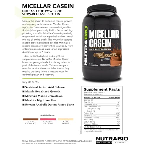 2 lbs Alpine Vanilla Micellar Casein Protein Powder M1162