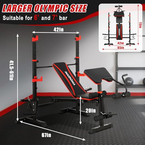8 in 1 Olympic Weight Bench Set with Barbell Rack O614
