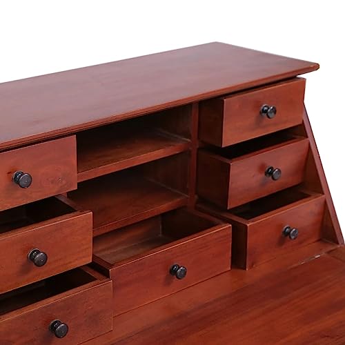 Brown Solid Wood Secretary Desk with Flip Top C3043