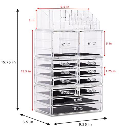Clear Stackable 12 Drawers Makeup Organizer Q8379