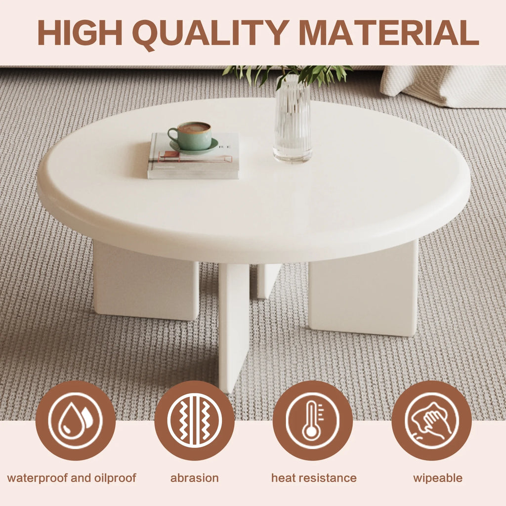 White Round Coffee Table I714593