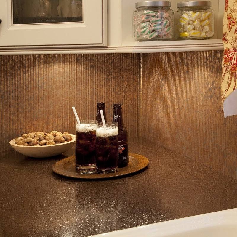 18in x 24in Rib Cracked Copper Backsplash Panel (5 Pack) P80899