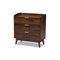 Walnut Brown 3-Drawer Wood Chest R98691