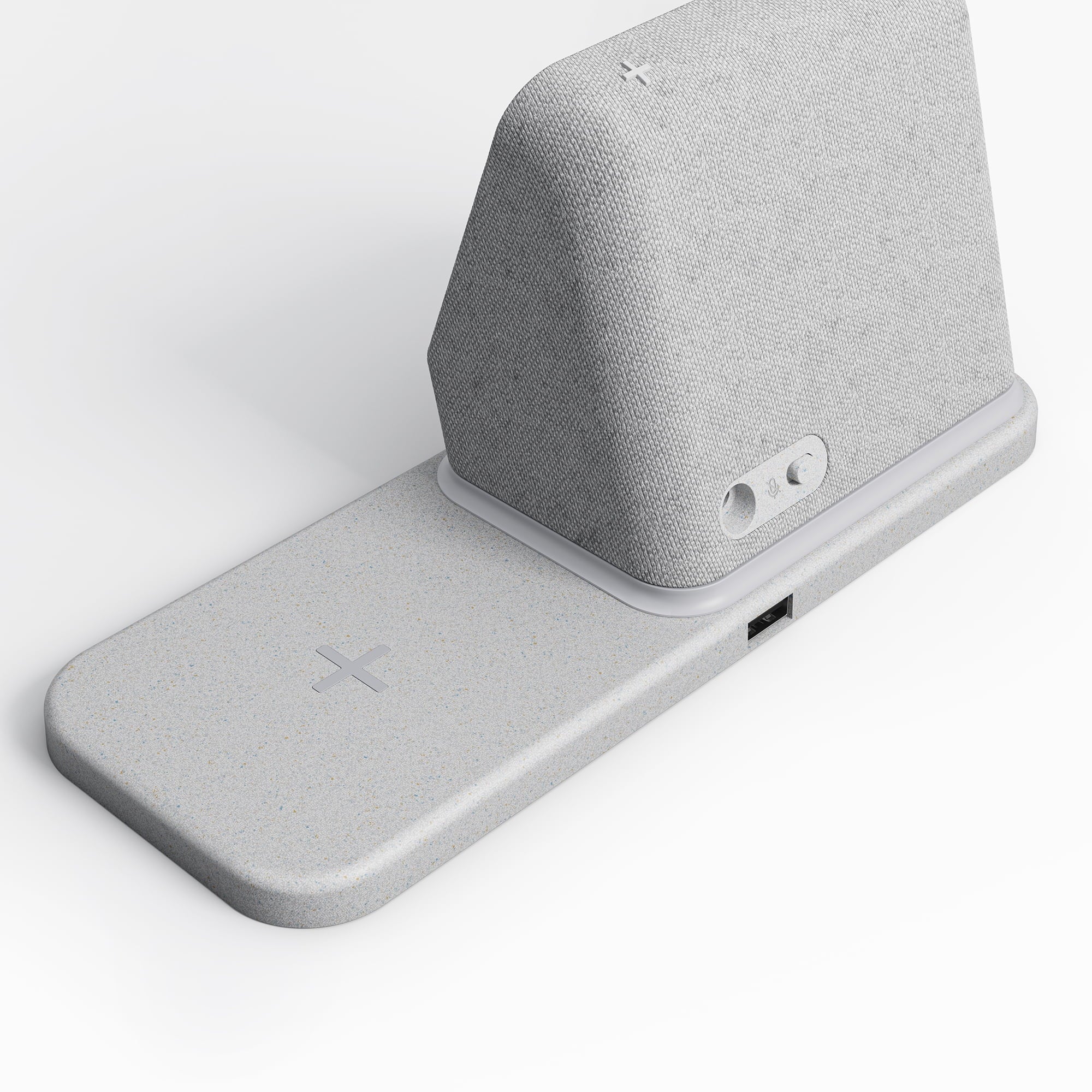 Heather Grey Smart Clock with Wireless Charging Dock I174879