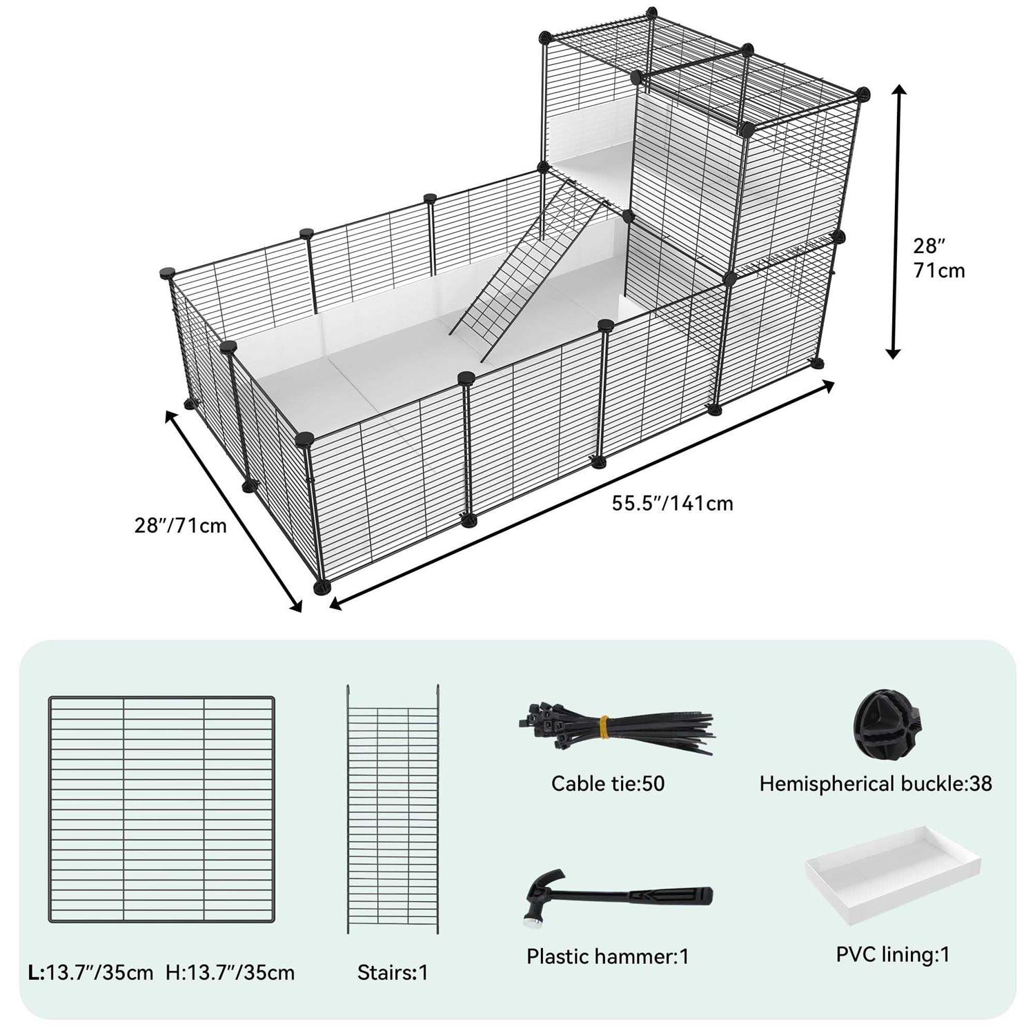 Guinea Pig Cage with Waterproof Plastic Liner H5722