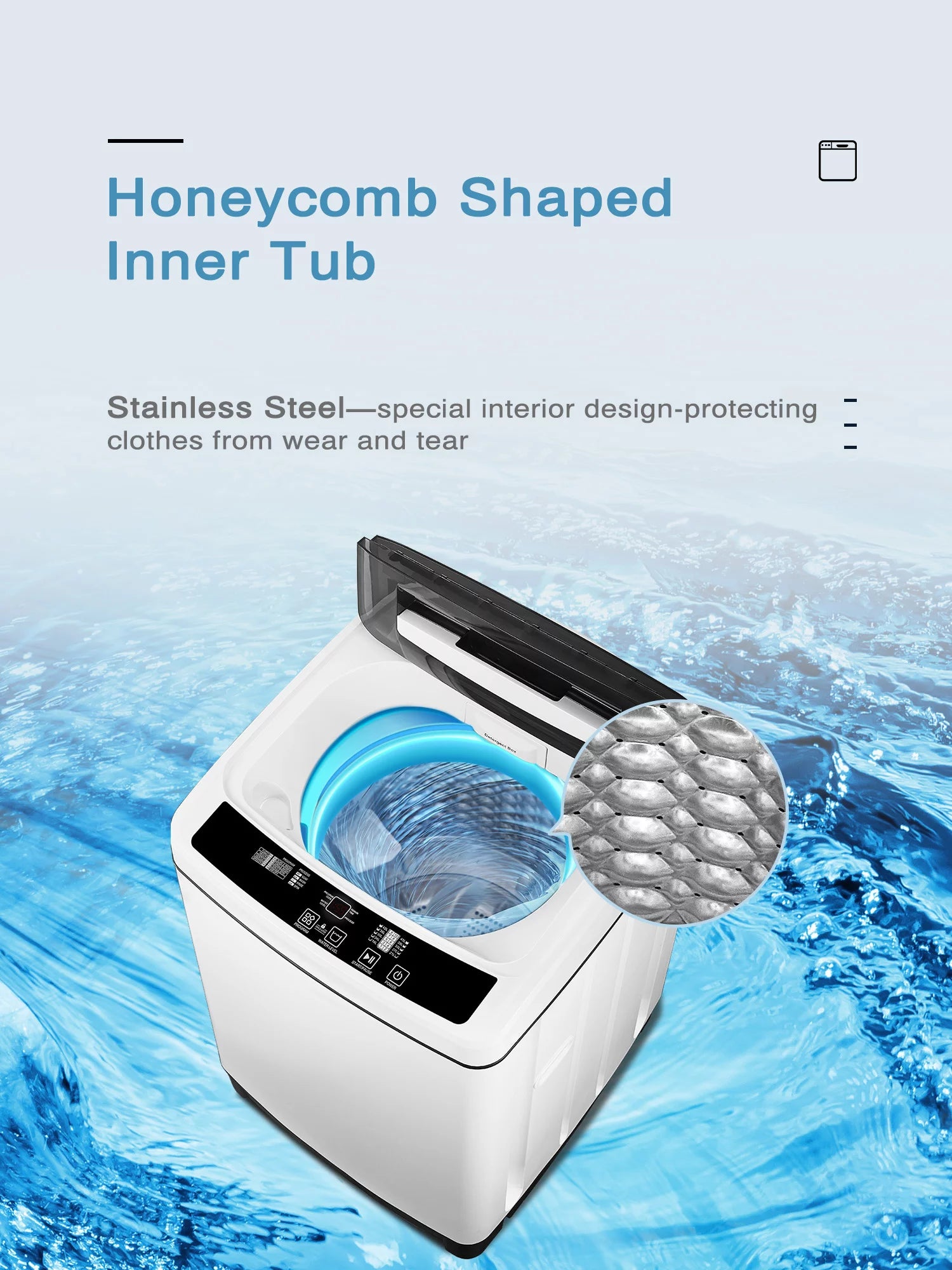 Compact 1.5 Cu.Ft Full Automatic Washer with Drain Pump, White Y68433