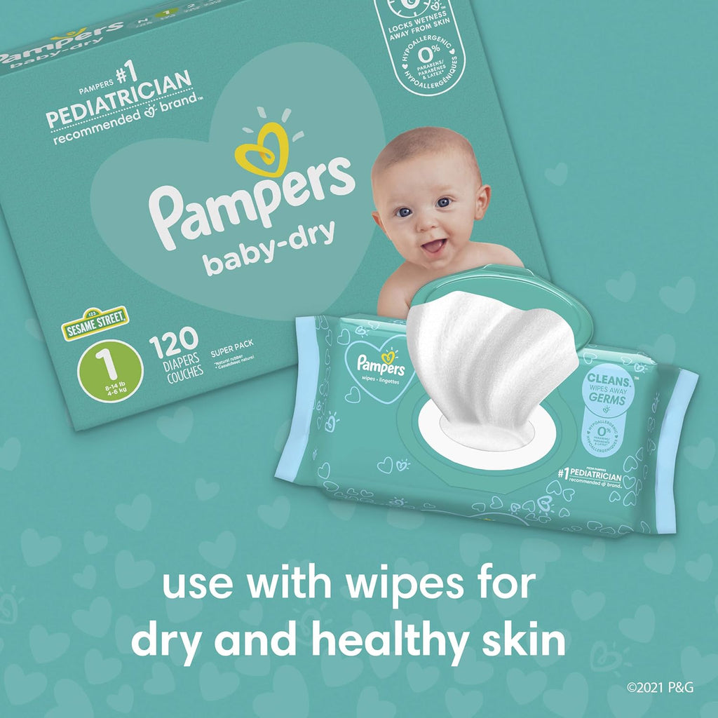 Size 4 Baby Dry Diapers, 28 Count Y25450
