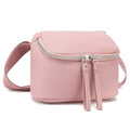 White Brown Vegan Leather Fanny Pack Crossbody Bag E3352