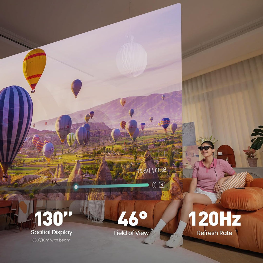 AR Glasses with 130" Wearable Display, 72g 120Hz 1080P V7617