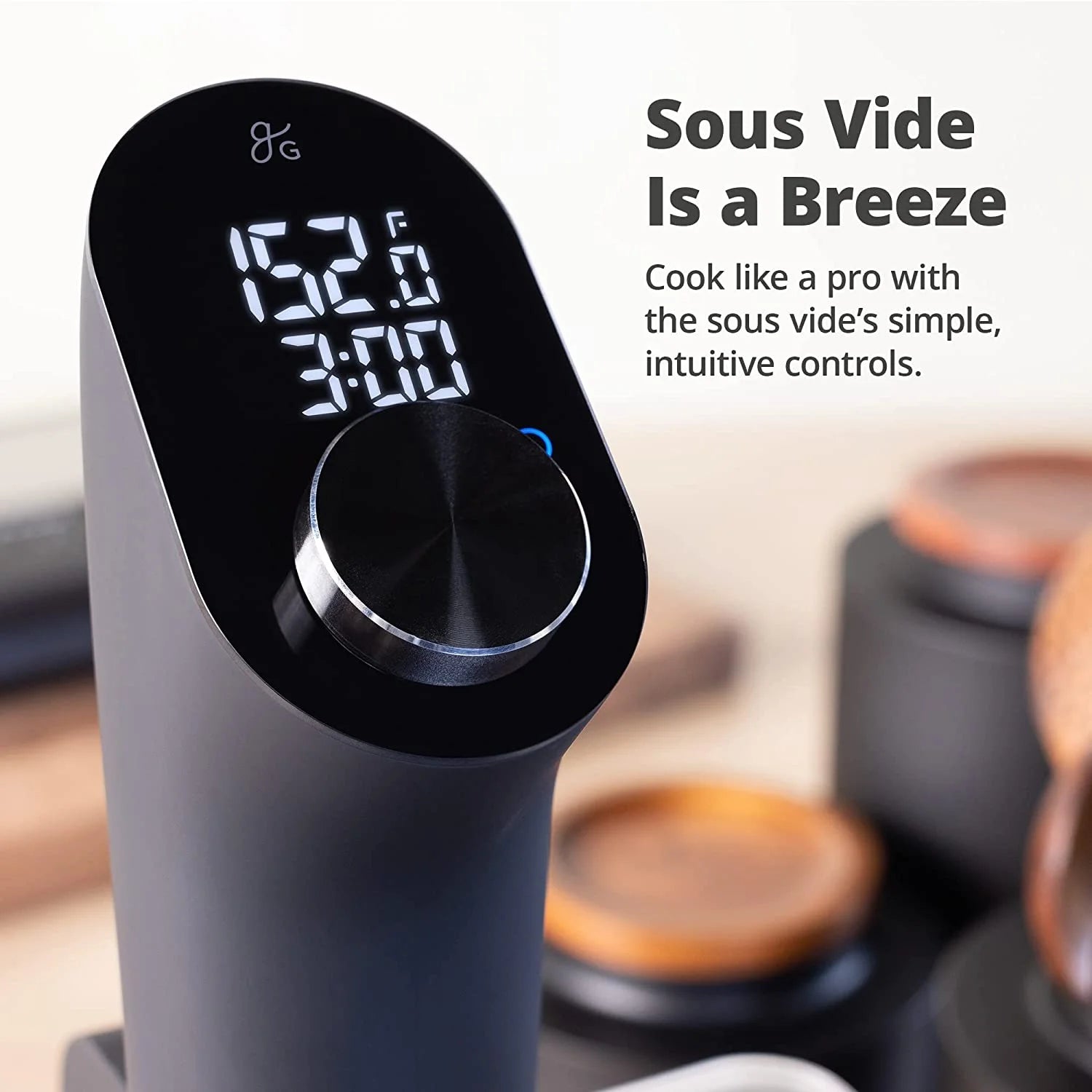 1100 Watt Sous Vide Cooker with Plastic Container, Lid, and Neoprene Sleeve M118329