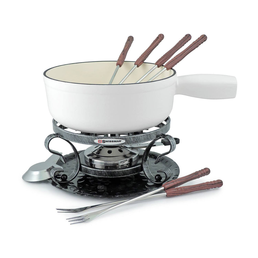 2-Quart Cast Iron Cheese Fondue Set, 9-Piece, Cherry Red Y5833