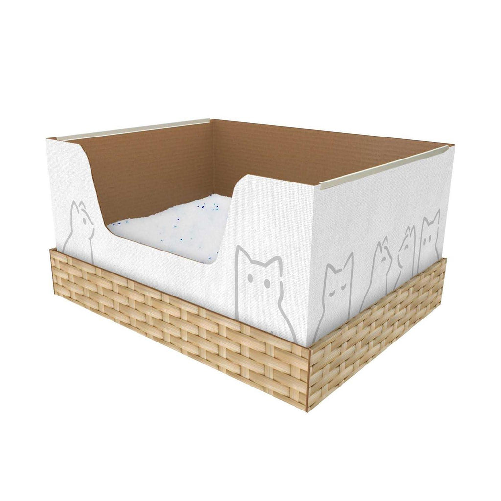 Fine-Grain Silica Litter with Disposable Cat Litter Box X563