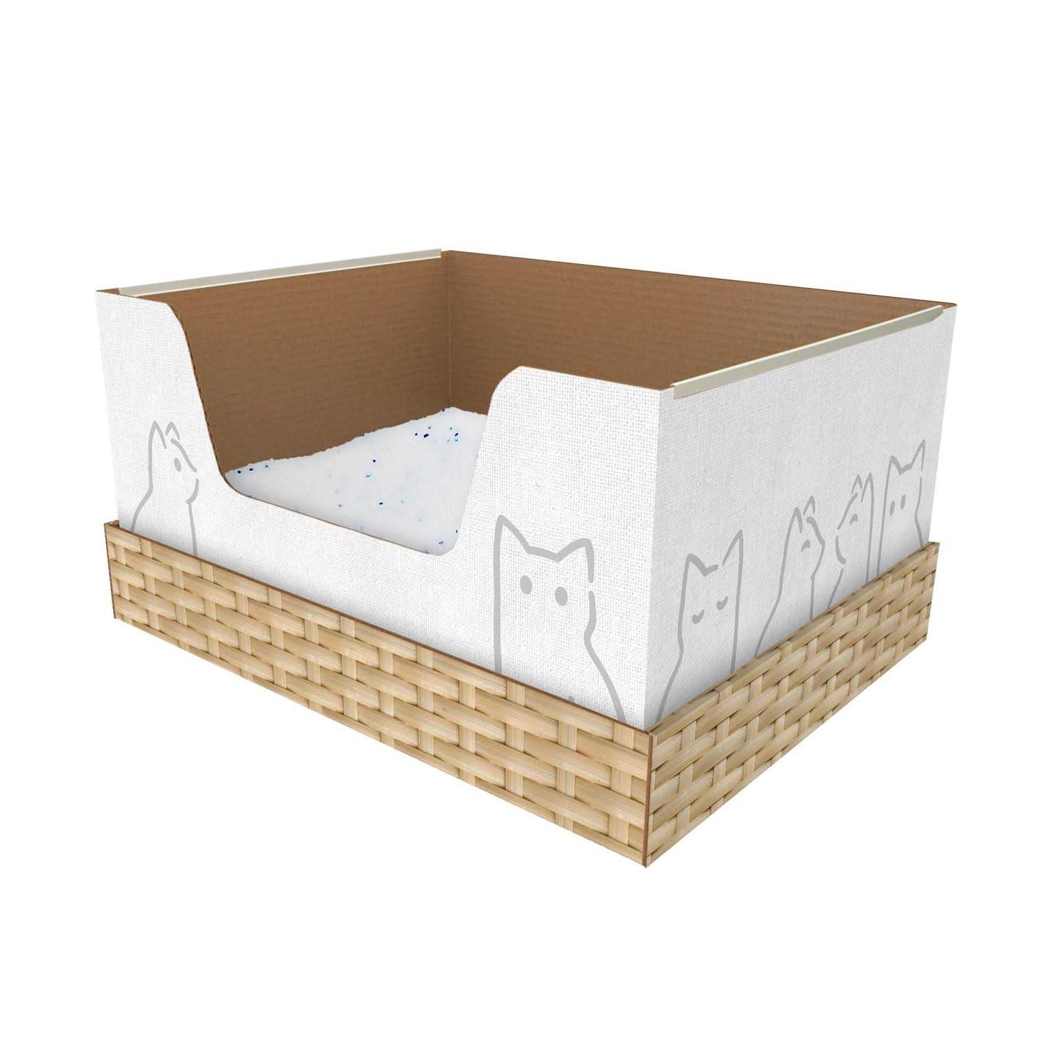 Fine-Grain Silica Litter with Disposable Cat Litter Box X563