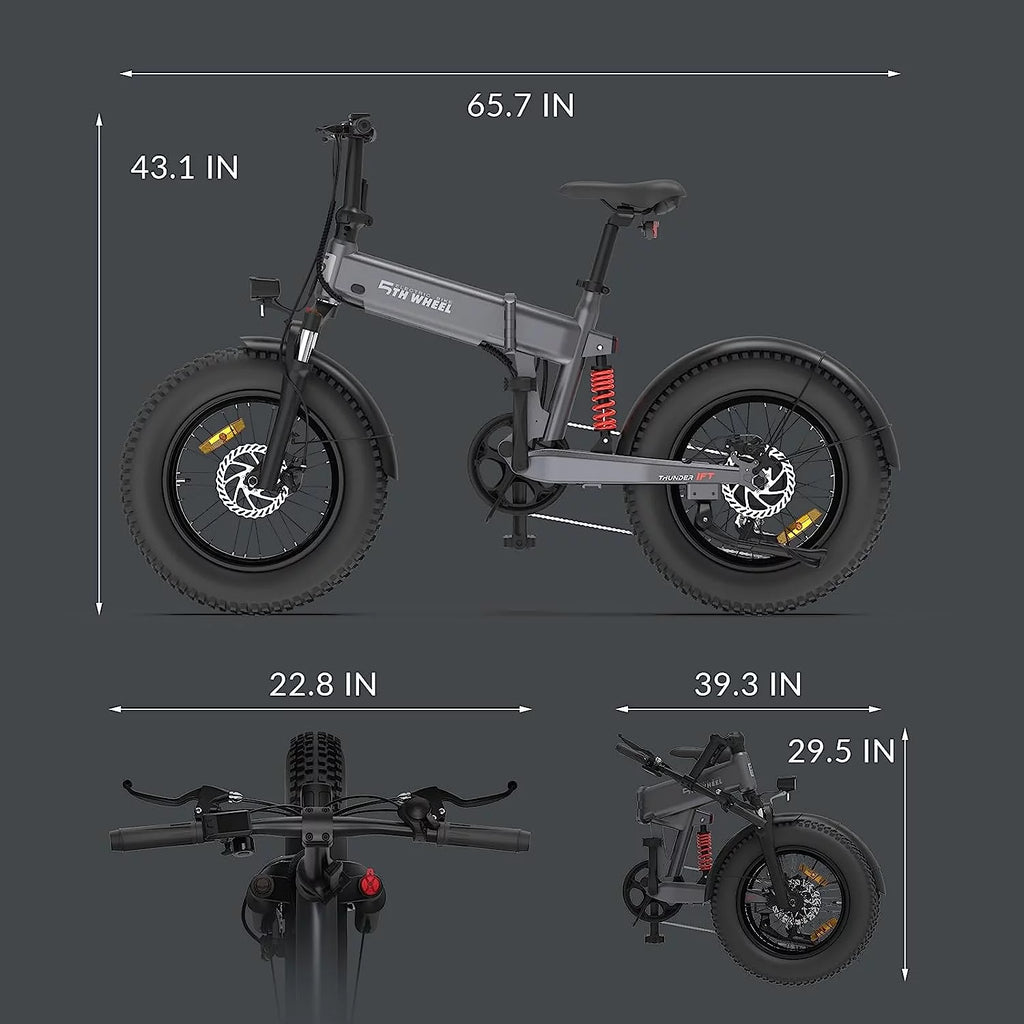 48V 10.5Ah Removable Battery 500W Motor Foldable Fat Tire Electric Bike V223