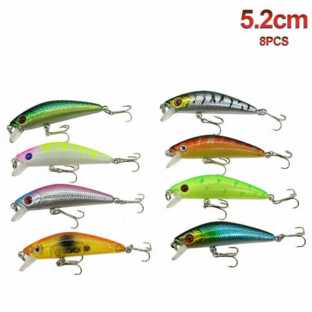 56 Pcs Mixed Minnow Fishing Lures Bass Baits Crankbaits Tackle Q552