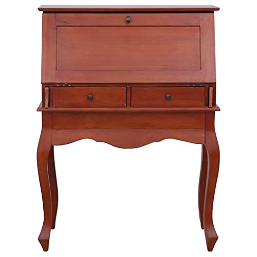 Brown Solid Wood Secretary Desk with Flip Top C3043