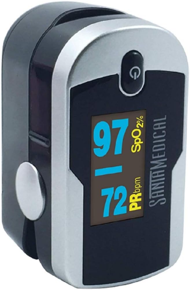 Fingertip Pulse Oximeter Blood Oxygen Saturation Monitor with Batteries and Lanyard F7015