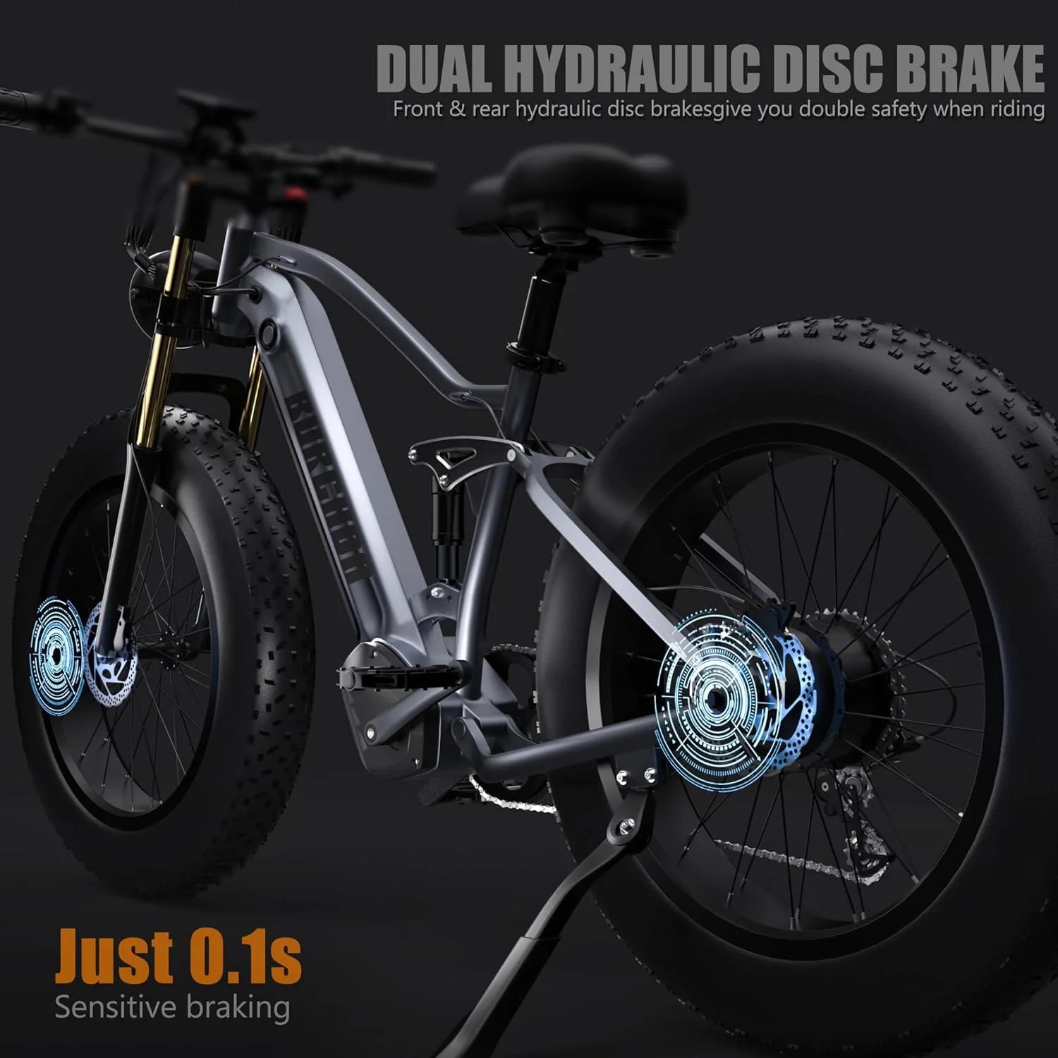 26" Fat Tire Full Suspension Electric Bike T23858