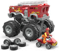 Red Monster Truck Building Toy Playset with 284 Pieces and Giant Wheels D102404