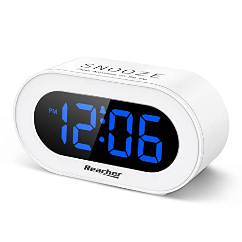 Small LED Digital Alarm Clock with Snooze (White) Q792