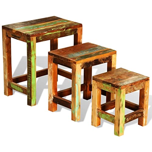 Nesting Table Set of 3 Wood R9658