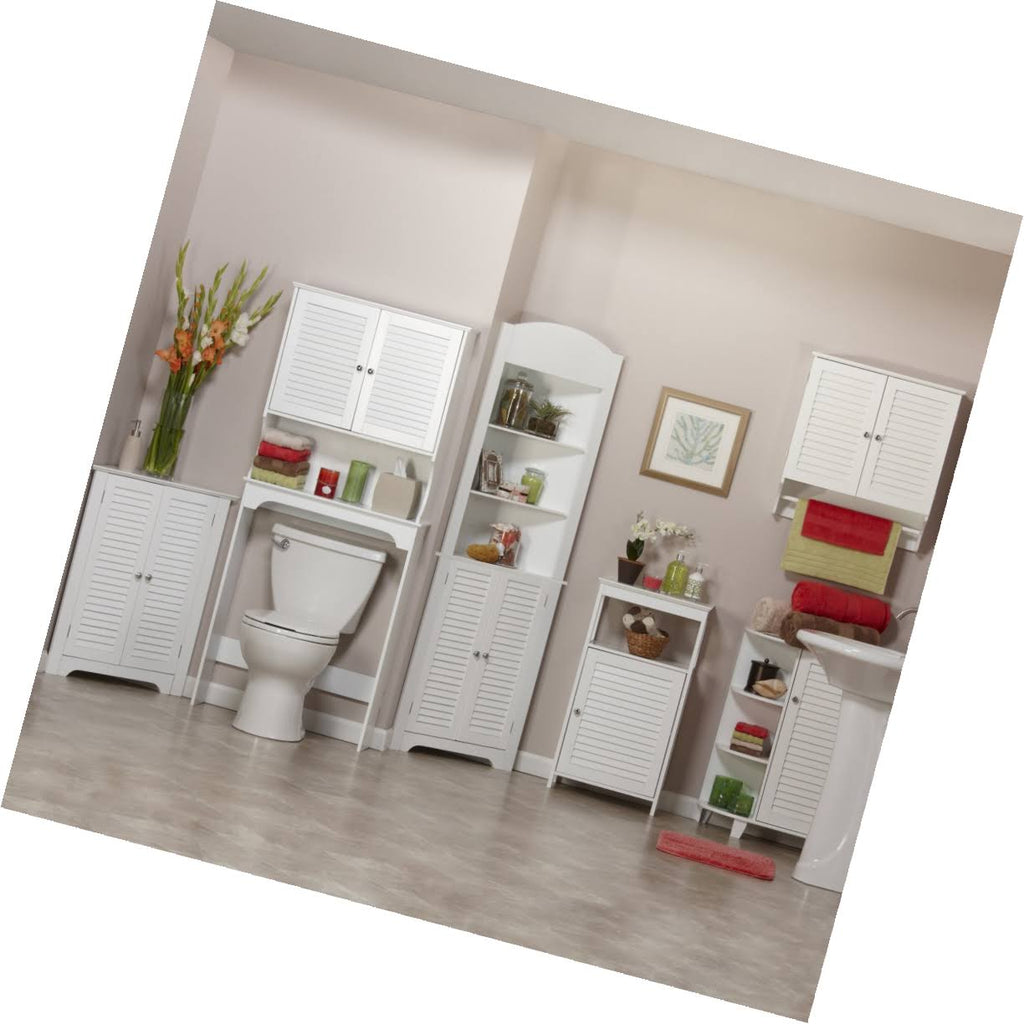 White 3-Shelf Corner Cabinet C176